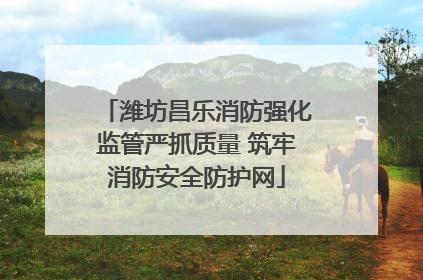 潍坊昌乐消防强化监管严抓质量 筑牢消防安全防护网