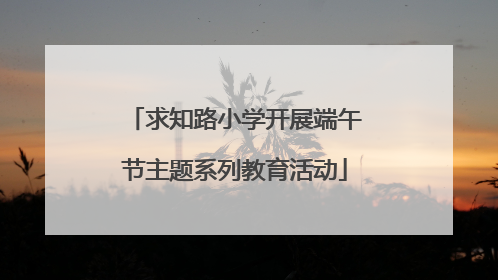 求知路小学开展端午节主题系列教育活动