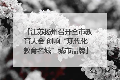 江苏扬州召开全市教育大会 创响“现代化教育名城”城市品牌