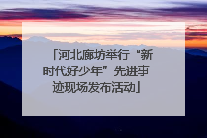 河北廊坊举行“新时代好少年”先进事迹现场发布活动