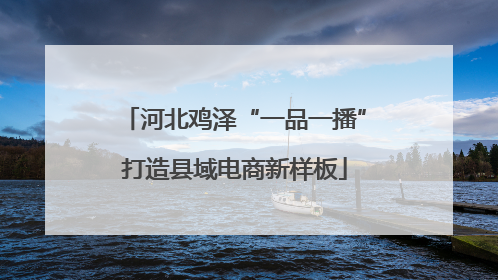河北鸡泽“一品一播”打造县域电商新样板