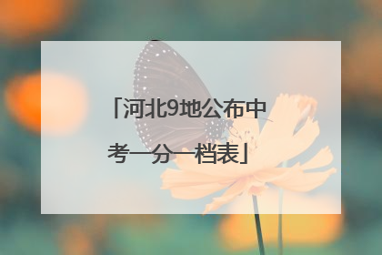 河北9地公布中考一分一档表