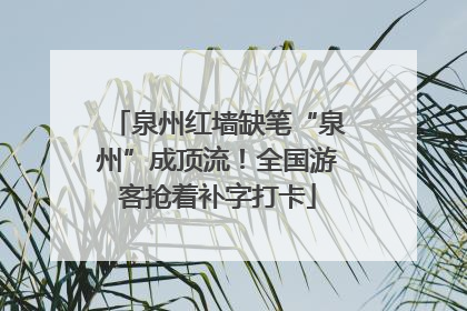 泉州红墙缺笔“泉州”成顶流！全国游客抢着补字打卡