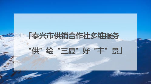 泰兴市供销合作社多维服务 “供”绘“三夏”好“丰”景