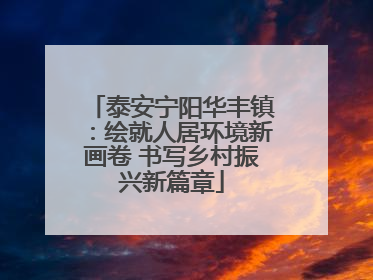 泰安宁阳华丰镇：绘就人居环境新画卷 书写乡村振兴新篇章