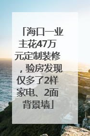 海口一业主花47万元定制装修，验房发现仅多了2样家电、2面背景墙