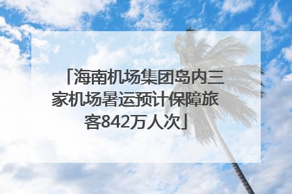 海南机场集团岛内三家机场暑运预计保障旅客842万人次