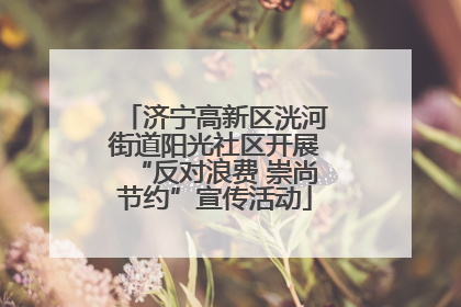 济宁高新区洸河街道阳光社区开展“反对浪费 崇尚节约”宣传活动