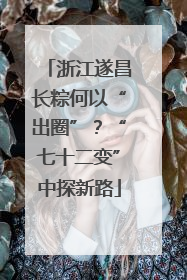 浙江遂昌长粽何以“出圈”？“七十二变”中探新路
