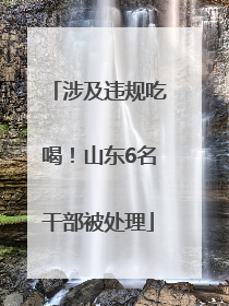 涉及违规吃喝！山东6名干部被处理