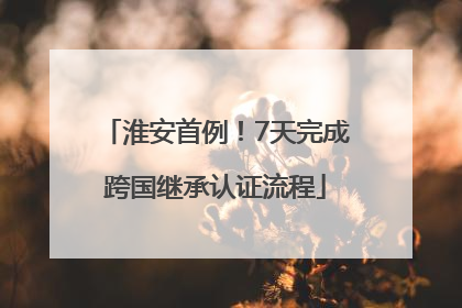淮安首例！7天完成跨国继承认证流程