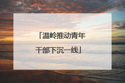 温岭推动青年干部下沉一线