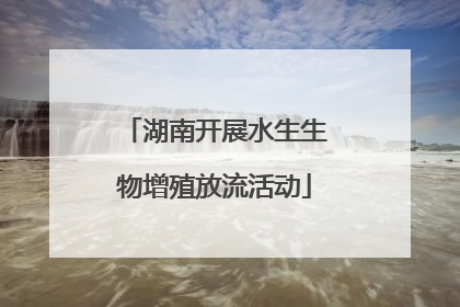 湖南开展水生生物增殖放流活动