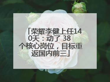 荣耀李健上任140天：动了 38 个核心岗位，目标重返国内前三