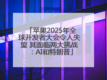 苹果2025年全球开发者大会令人失望 其面临两大挑战：AI和特朗普
