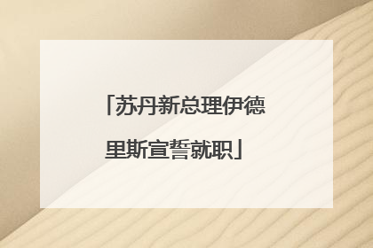 苏丹新总理伊德里斯宣誓就职