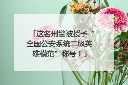 这名刑警被授予“全国公安系统二级英雄模范”称号！