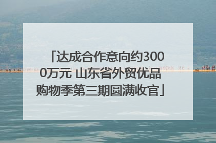 达成合作意向约3000万元 山东省外贸优品购物季第三期圆满收官