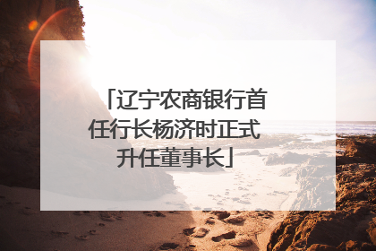 辽宁农商银行首任行长杨济时正式升任董事长