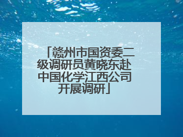 赣州市国资委二级调研员黄晓东赴中国化学江西公司开展调研