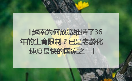 越南为何放宽维持了36年的生育限制？已是老龄化速度最快的国家之一