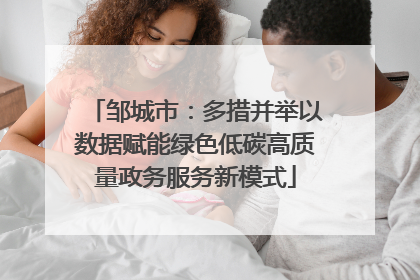 邹城市：多措并举以数据赋能绿色低碳高质量政务服务新模式