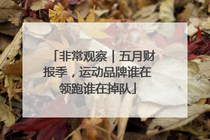 非常观察｜五月财报季，运动品牌谁在领跑谁在掉队