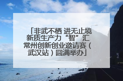 非武不栖 进无止境 新质生产力“智”汇常州创新创业邀请赛（武汉站）圆满举办