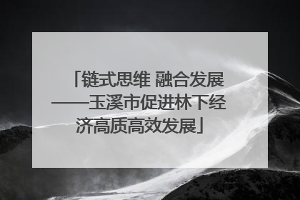 链式思维 融合发展——玉溪市促进林下经济高质高效发展