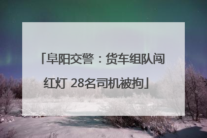 阜阳交警：货车组队闯红灯 28名司机被拘