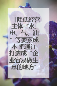降低经营主体“水、电、气、油”等要素成本 把通江打造成“企业容易做生意的地方”