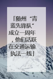 随州“青蓝先锋队”成立一周年，他们活跃在交通运输执法一线