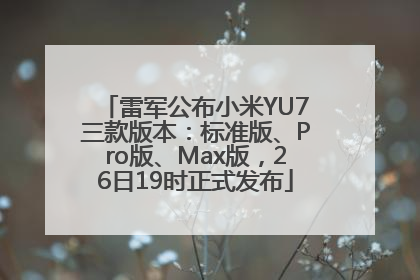 雷军公布小米YU7三款版本：标准版、Pro版、Max版，26日19时正式发布