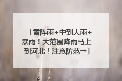 雷阵雨+中到大雨+暴雨！大范围降雨马上到河北！注意防范→