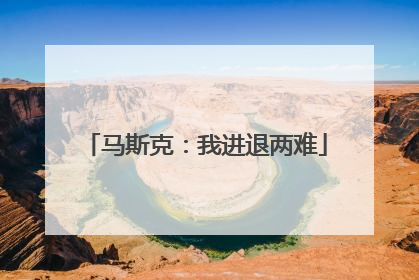 马斯克：我进退两难