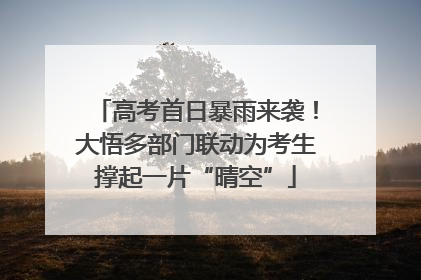 高考首日暴雨来袭！大悟多部门联动为考生撑起一片“晴空”