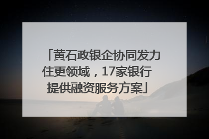 黄石政银企协同发力住更领域，17家银行提供融资服务方案