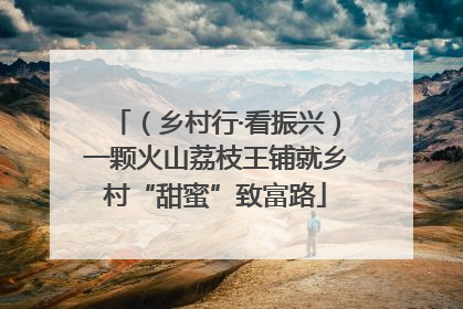 （乡村行·看振兴）一颗火山荔枝王铺就乡村“甜蜜”致富路