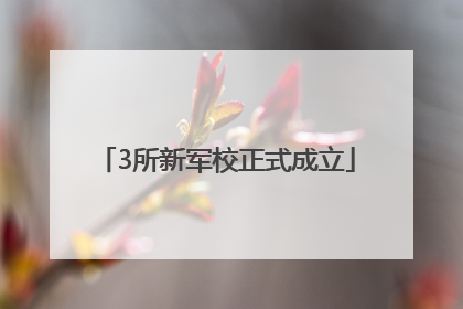 3所新军校正式成立