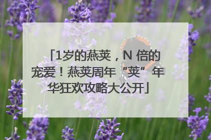 1岁的燕荚，N 倍的宠爱！燕荚周年“荚”年华狂欢攻略大公开