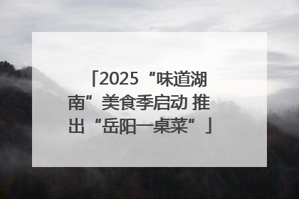 2025“味道湖南”美食季启动 推出“岳阳一桌菜”