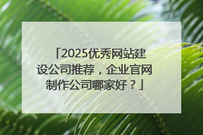2025优秀网站建设公司推荐，企业官网制作公司哪家好？