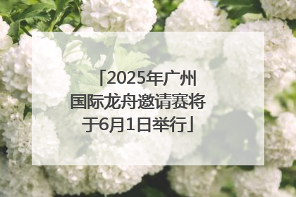 2025年广州国际龙舟邀请赛将于6月1日举行