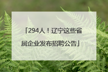 294人！辽宁这些省属企业发布招聘公告