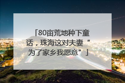 80亩荒地种下童话，珠海这对夫妻“为了家乡我愿意”